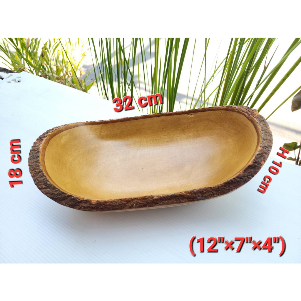 ถาดไม้ยาวติดเปลือกไม้มะม่วง p019