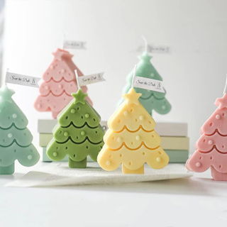 O•urHome [พร้อมส่ง] เทียนต้นคริสต์มาส Christmas tree candleเทียนหอม ของขวัญเล็กๆที่สร้างสรรค์ ของตกแต่งบ้านแฮนด์เมด