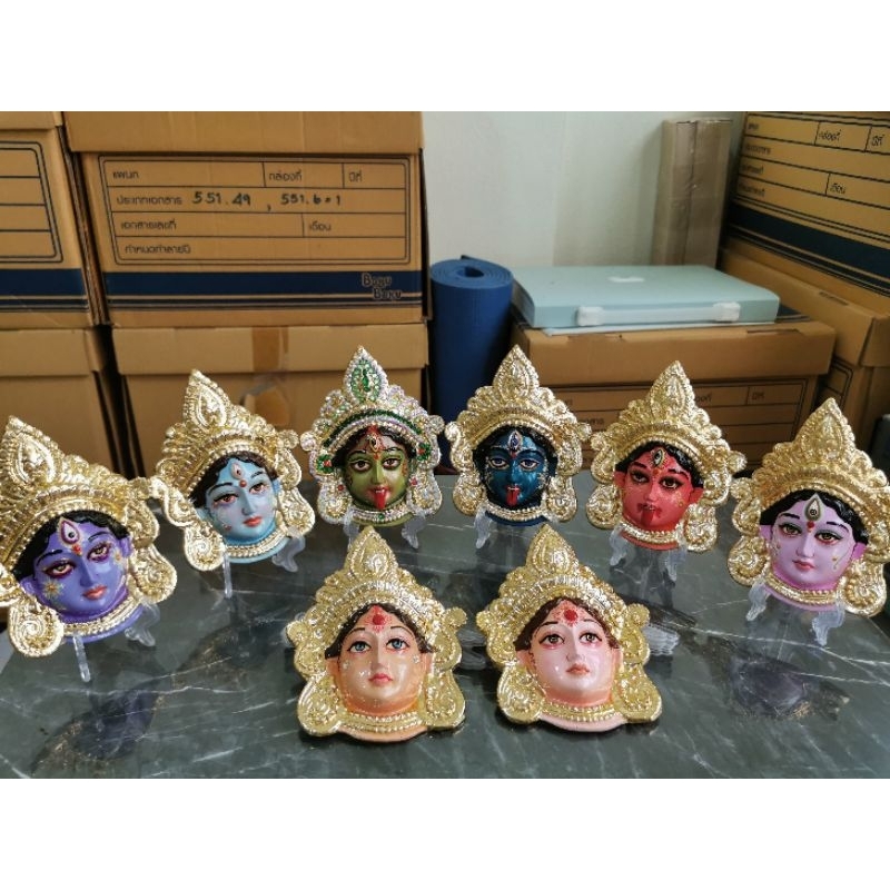 พระพักตร์พระแม่กาลี​ ❤️ หน้ากาก​ พระแม่กาลี​ พระแม่อุมา​ พระแม่ลักษมี​ 💥แถมขาตั้งฟรี​ พระแม่ทุรคา​ พระแม่ตาราปี​ฐ​