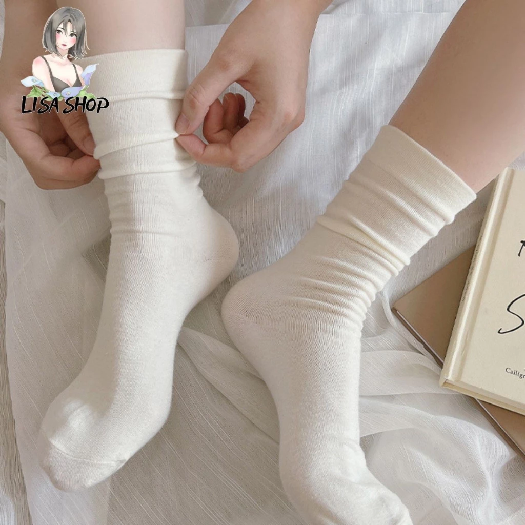 ถุงเท้า🧦ถุงน่อง เนื้อผ้านิ่มใส่สบายนุ่มเท้า สี ขาว-ดำ สวมใส่สบาย🧦 S14