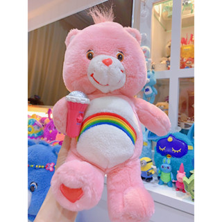 Care Bear 🐻 Cheer Bear 🌈Plush 13" color pink with microphone tells jokes แคร์แบร์ เชียร์แบร์ เล่าเรื่องตลก ขนาด 13”