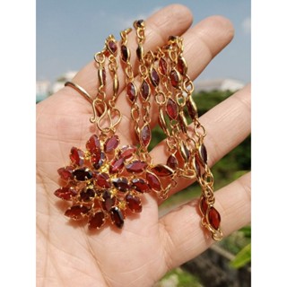 #ยาว26" #สร้อยคอจี้อุบะโกเมนแท้ #Natural Garnet Necklace