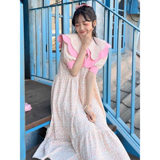 🌸🌸🌸Pink flora long dress🌸🌸🌸ป้ายypy