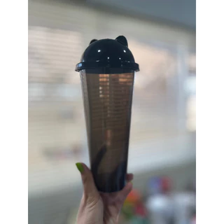 แก้วPP(25ใบพร้อมฝา) เเก้วสีดำเงา PP 16 20 22 Oz ปาก90 MM