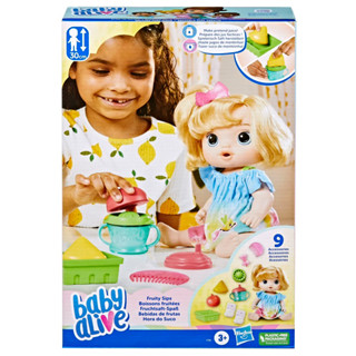 ตุ๊กตา Baby Alive Fruity Sips, แอปเปิ้ล, ของเล่นสำหรับเด็กผู้หญิงอายุ 3 ปี, ชุดตุ๊กตาเด็ก 12 นิ้ว,เครื่องดื่ม &amp; แบบเปียก