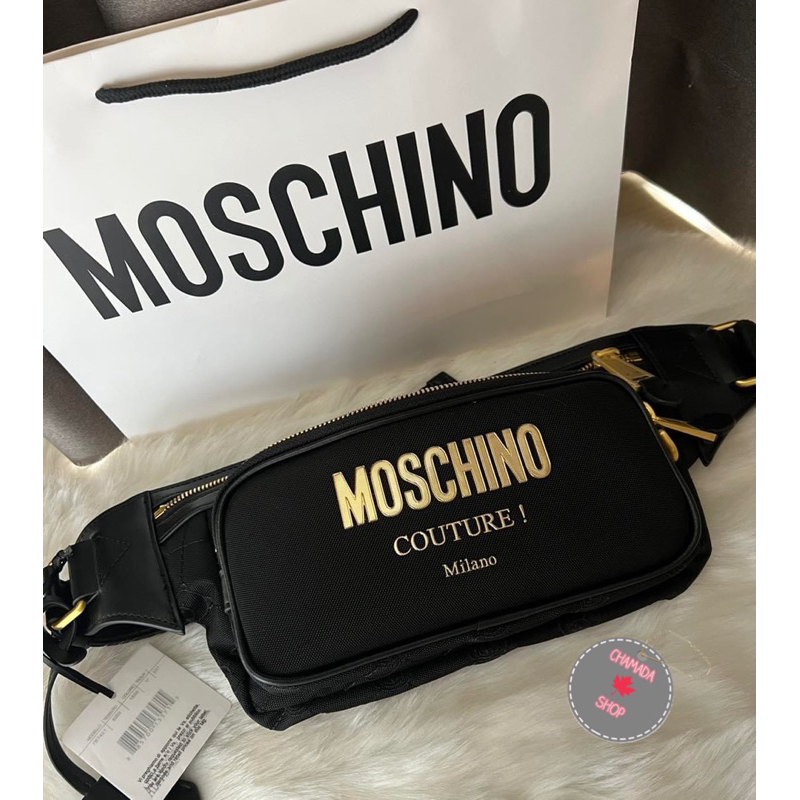 MOSCHINO  Men's Logo Belt Bag ผู้ชาย แท้💯