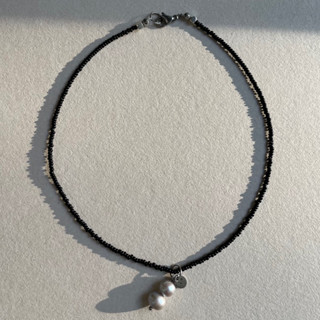 SO | double snowball necklace in tar color