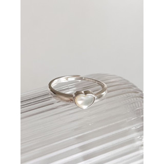 A.piece แหวนเงินแท้ [all silver 925] heart shell ring(317)