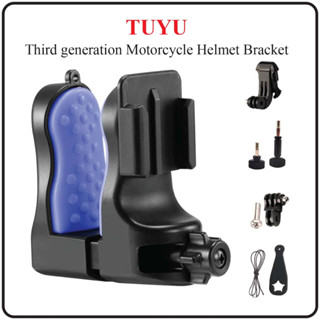 TUYU Motorcycle Helmet Chin Clamp Mount for GoPro Hero, Session, DJI Osmo Action, AKASO, SJCAM, Action Cameras