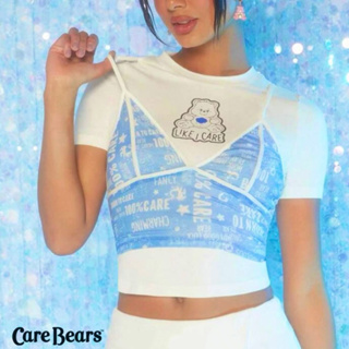 เสื้อยืด Care Bears 💯 ท็อป 2 ชิ้น พิมพ์ลายกราฟิกลายน่ารัก เสื้อยืดแฟชั่นผู้หญิง