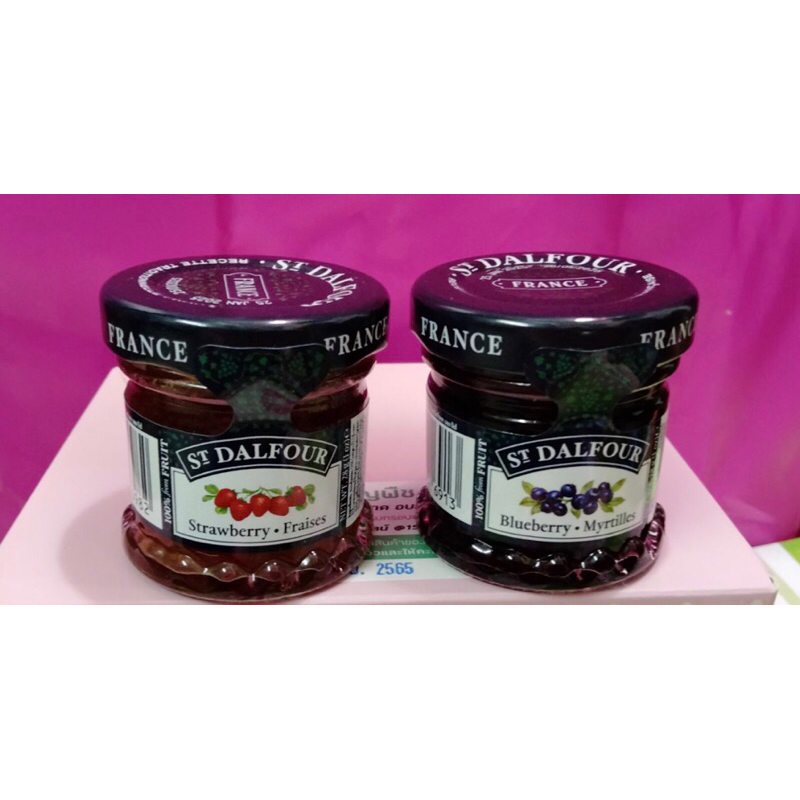 เซนต์ ดาลฟูร์ (แยมสตรอเบอร์รี่ บลูเบอร์รี่ ราชเบอรี่ ผลไม้รวม) St. Dalfour Mini Jam 28g