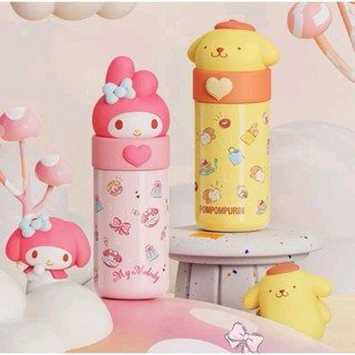 พร้อมส่ง miniso กระบอกน้ำ Sanrio ลิขสิทธิ์แท้ 350ml มายเมโลดี้ คุโรมิ ชินนาม่อนโรล ปอมปอมปูริน