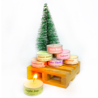 ยกเซ็ต 12 กลิ่น เทียนหอมออแกนิค100%Handmade 12 กลิ่น ทีไลท์  Aroma candle