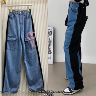 🇰🇷New🇰🇷  Korea twotoned heart denim jeans มาใหม่เลยค่า กับยีนบอยกระเป๋าหน้า สกรีน ลายหัวใจชมพูด้านหลัง