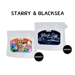 Arabix Duo 5 : Starry &amp; BlackSea ในเซตประกอบไปด้วยเมล็ด 2 ถุง (คั่วอ่อน + คั่วเข้ม)