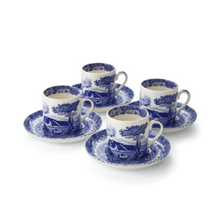 ชุดแก้ว Espresso Spode Blue Italian Set of 4 Coffee Cups &amp; Saucers