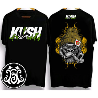 เสื้อยืด KUSH พิมพ์ลาย Cotton Crewneck Top Hemp Pattern