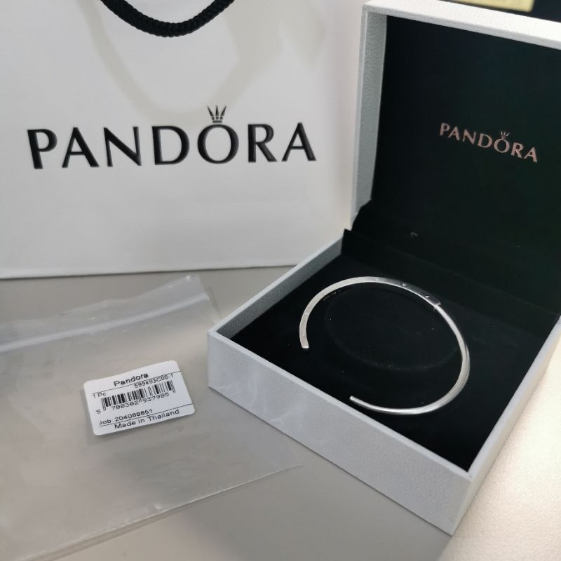 กำไล Pandora Signatur I-D bangle มือสอง size 17