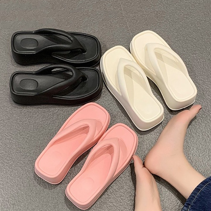 รองเท้าแตะเพื่อสุขภาพ นิ่มมาก ใช้วัสดุEVAพื้นนุ่มน้ำหนักเบา รองเท้าแตะแบบหูหนีบ ส้นหนา2นิ้ว #sy140