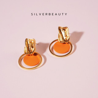 โค้ด SILV45 ลด45.- Silver beautyต่างหูวงกลมครีมเรียบแฟชั่นE01704