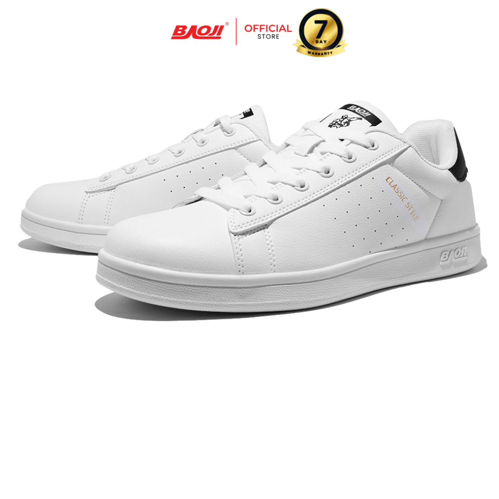 BAOJI รองเท้าผ้าใบชาย รุ่น BJM641สีขาวดำ ThaiPick