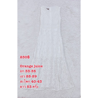 Orange juice เดรสยาว ผ้าถักลาย