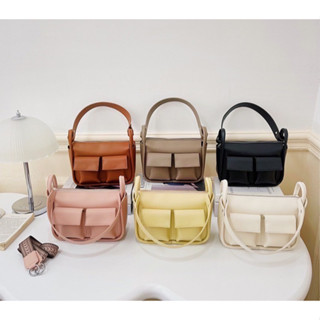 Korean Crossbody bag กระเป๋าสะพายไหล่&amp;สะพายข้าง หนัง PU พรีเมียม หนังนิ่ม อยู่ทรงสวยมาก กระเป๋าคู่แฟชั่น สไตล์เกาหลี hot