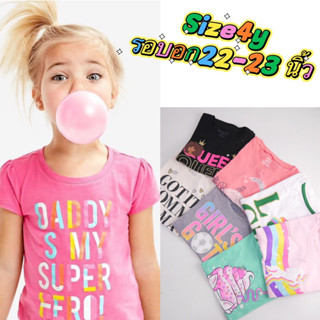 (Size4y)T-shirt kids เสื้อยืดเด็กผู้หญิง ลายน่ารักๆ งานAB