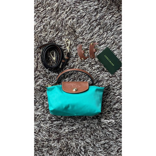 LONGCHAMP LE PLIAGE ORIGINAL Pouch with handle สีGreen