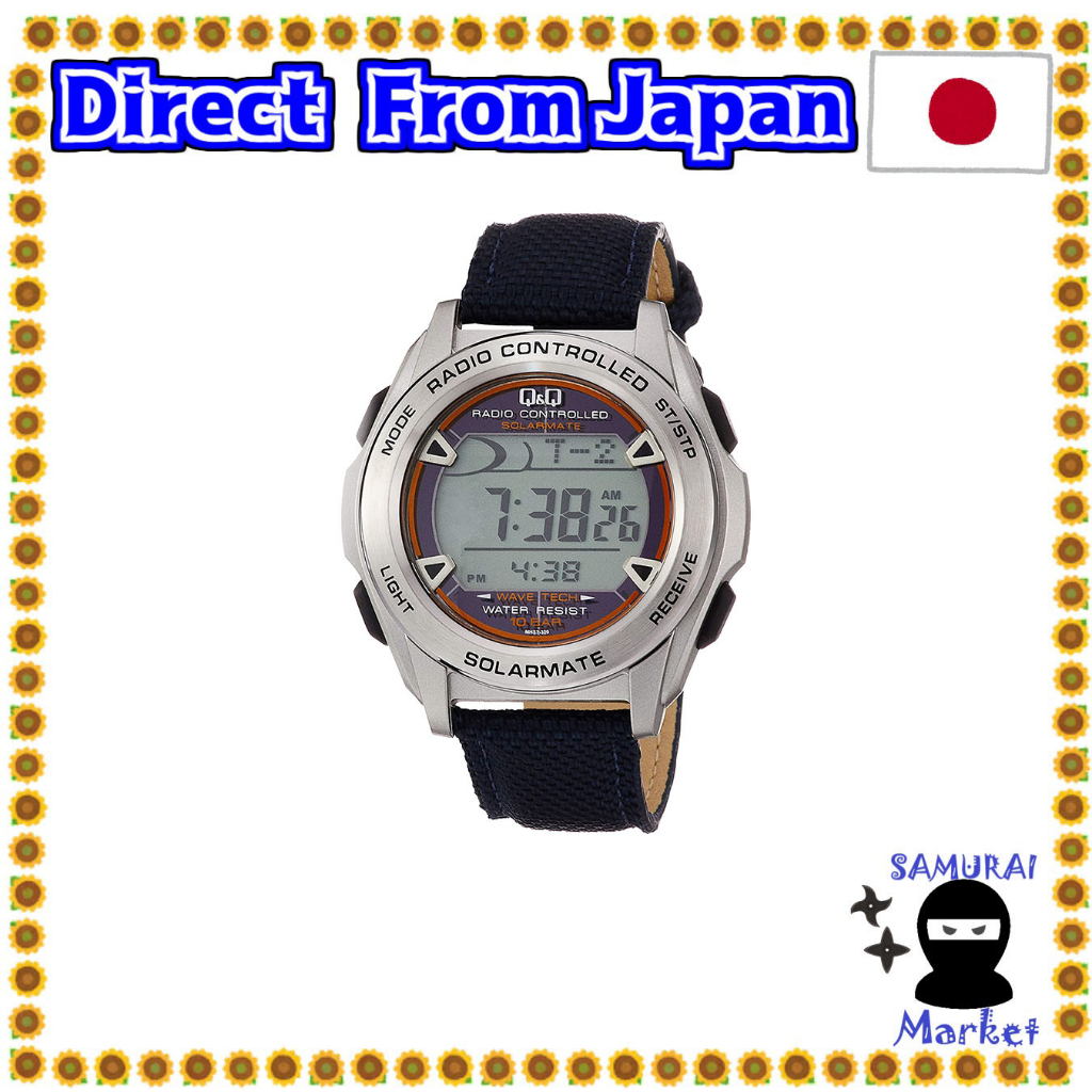 【Direct From Japan】 [Citizen Q &amp; Q] Watch Digital Radio Solar Waterproof Date Belt MHS7-320 Men's Navy