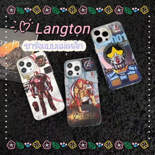 🌈Langton🌸ชาร์จแบบแม่เหล็ก เจ๋ง อเวนเจอร์ส iphone 11 14 pro max Iron Man ไอรอนแมน case for iPhone 12 13