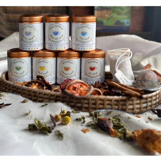 (WHOLESALE) Chakra Tea Gift Set _ FREE Muslin Tea Bag (ขายส่ง) ชา7จักระสมุนไพ ชุดของขวัญ 7 กระปุก ถุงชามัสลินฟรี