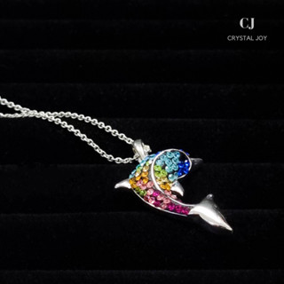 [Joy outlet] Dolphin Pendant จี้รูปโลมาสุดน่ารัก ฝังคริสตัลแท้ 7 สี จาก Swarovski🐬