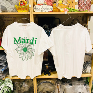 ☘️สินค้าอยู่ไทย พร้อมส่ง ของแท้100% เสื้อลายดอก🌸 Mardi Mercredi T-SHIRT FLOWERMARDI_WHITE GREEN