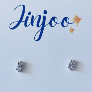 Jinjoo✨ รหัส A85 ต่างหูพลอยจิ๋วระยิบระยับ ตัวเล็ก ตัวน้อย รุ่นใส่ไปโรงเรียน