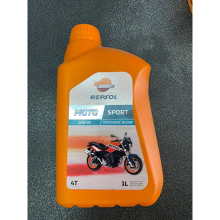 น้ำมันเครื่อง Repsol MOTO SPORT SYNTHETIC BLEND 10W50 ขนาด1ลิตร ฟรีของแถมจำนวนจำกัด