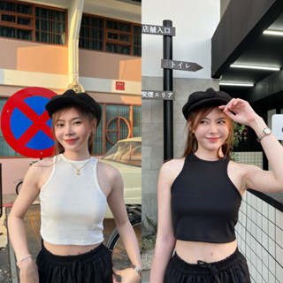 🌈 SpinnyHouse 🌈 เสื้อกล้ามครอป ผ้าร่องยืด💚CropTop🧡น้องแมตท์ง่าย ใส่กับกระโปรงหรือกางเกงก็เข้าหมดเลย บันได O101A