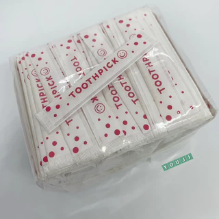 ไม้จิ้มฟันซอง 2 ปลาย แบบแพ็ค 500 ชิ้น (ยิ้ม)/ Double ended toothpick 500 pcs