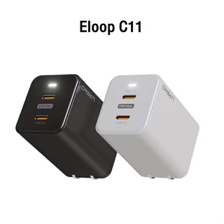 [เก็บโค้ด ลดเพิ่ม] Orsen by Eloop C11 หัวชาร์จเร็ว 2 พอร์ตType C PD 45W GaN QC 4.0 Adapter ชาร์จไวNotebook Laptops