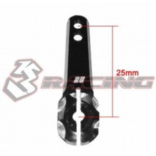 3Racing Futaba Single Arm 3.0mm V2(servo gear hole to ball end hole length:25mm) 3RAC-H2525/BK