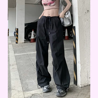 Hotgirl พร้อมส่งจากกทม ✨ กางกางผู้หญิง y2k cargo pants🌸กางเกงทำงานวินเทจสไตล์อเมริกัน กางเกงขายาวทรงหลวมแฟชั่นลำลอง กางเกงทำงาน ผญ