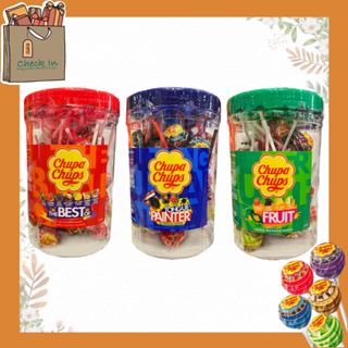 Chupa Chups Mini The Best Of , Mini Classic Tongue painter, Mini Creamy อมยิ้ม กลิ่นผลไม้ รสโคล่า สตรอเบอร์รี่ ช็อกโกแลต