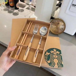 ช้อน ส้อม ตะเกียบ ลาย Starbucks