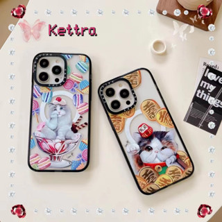 💜Kettra💜แมวนำโชค การ์ตูน สัตว์ โปร่งแสง สาวน่ารักหัวใจ 11 14 pro max ขอบเต็ม ป้องกันการหล่น case for iPhone 12 13