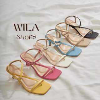 WILA SHOE รุ่น เชอรี่🍒  รัดส้น รองเท้าผู้หญิง รองเท้าผู้หญิงแฟชั่น สูง 2 นิ้ว รองเท้าผู้หญิง