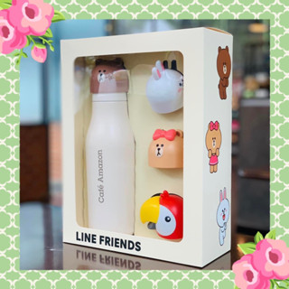 ✅ส่งฟรี✅Box Set ขวดสเตนเลส Cafe Amazon คอลเลคชั่นใหม่ ลิขสิทธิ์แท้จาก LINE FRIENS💕