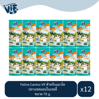 Felina Canino Vif Adult สำหรับแมว รสปลาแซลมอนในเจลลี่ ขนาด 75g.(x12 ซอง)