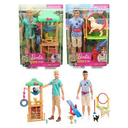 Barbie Ken Wildlife Vet Doll Assortment (GJM32) บารบี้ ตุ๊กตา เคน รุ่นผู้ดูแลสัตว์ คละแบบ  รุ่น GJM32