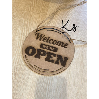 ป้ายเปิด-ปิดร้าน ไม้ MDF แบบแขวน open sign board