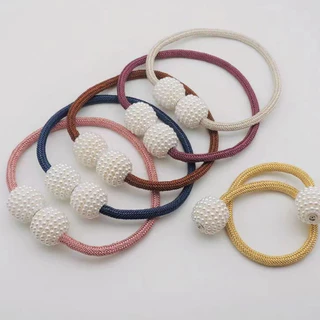 สายรัดผ้าม่านไข่มุก แบบแม่เหล็ก มีหลายสีให้เลือก!! เชือกรัดผ้าม่าน อุปกรณ์ตกแต่ง # ZZCX(S)